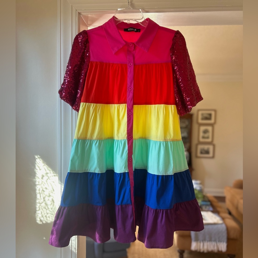 Queen of Sparkles Dupe Rainbow dress